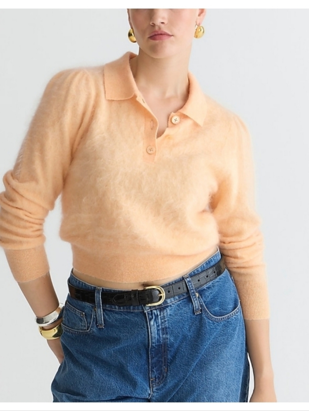 J.Crew Brushed Casmere Sweater Polo